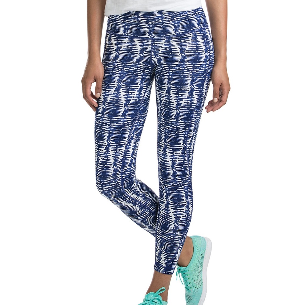 Vineyard Vines Performance Leggings Blue and White Size Large